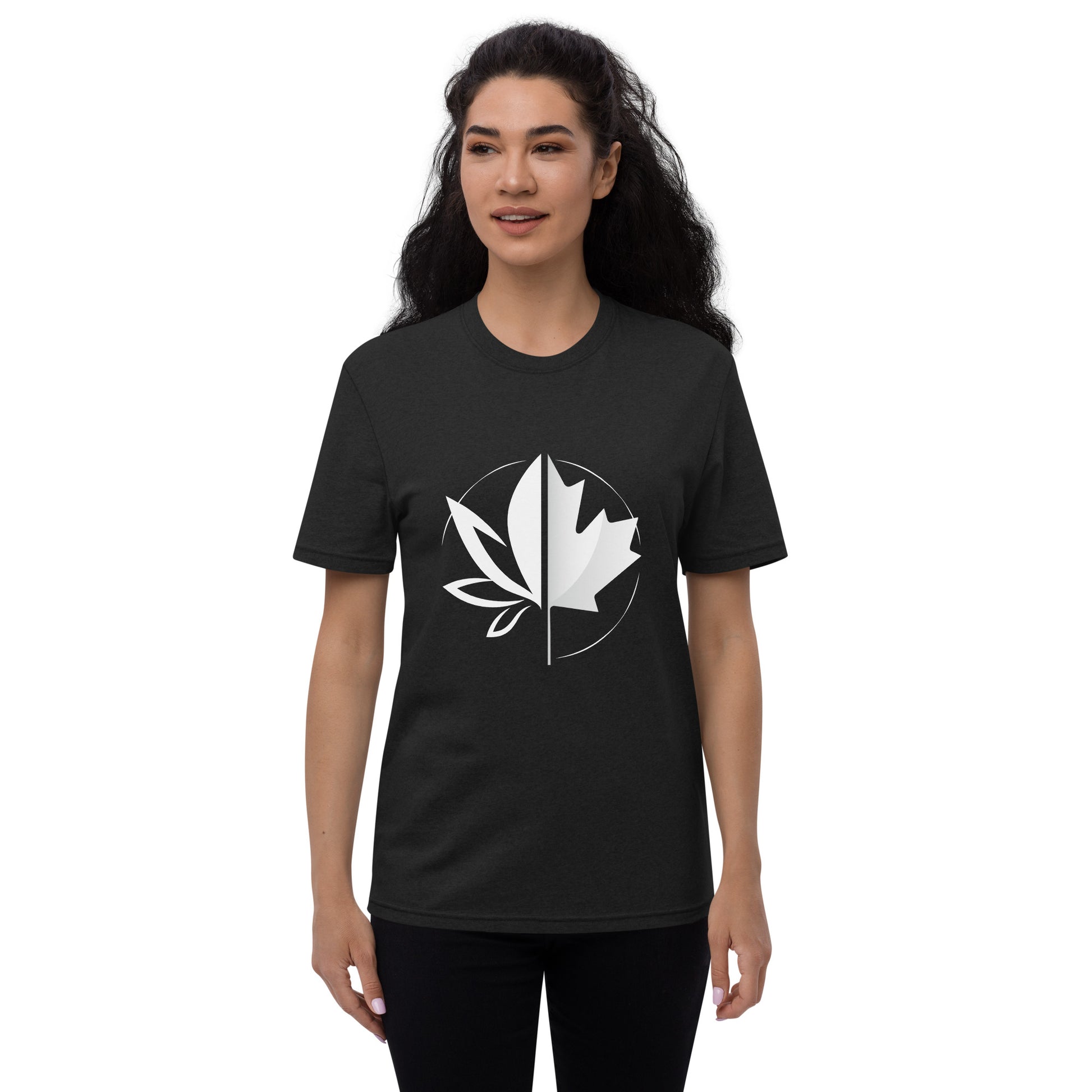Image of the black t-shirt from CanEmpire's official merch collection. This t-shirt features the logo of CanEmpire in the center. Made of organic cotton and recycled polyester, this soft t-shirt is ideal for cannabis enthusiasts and is available for purchase at www.canempire.ca .