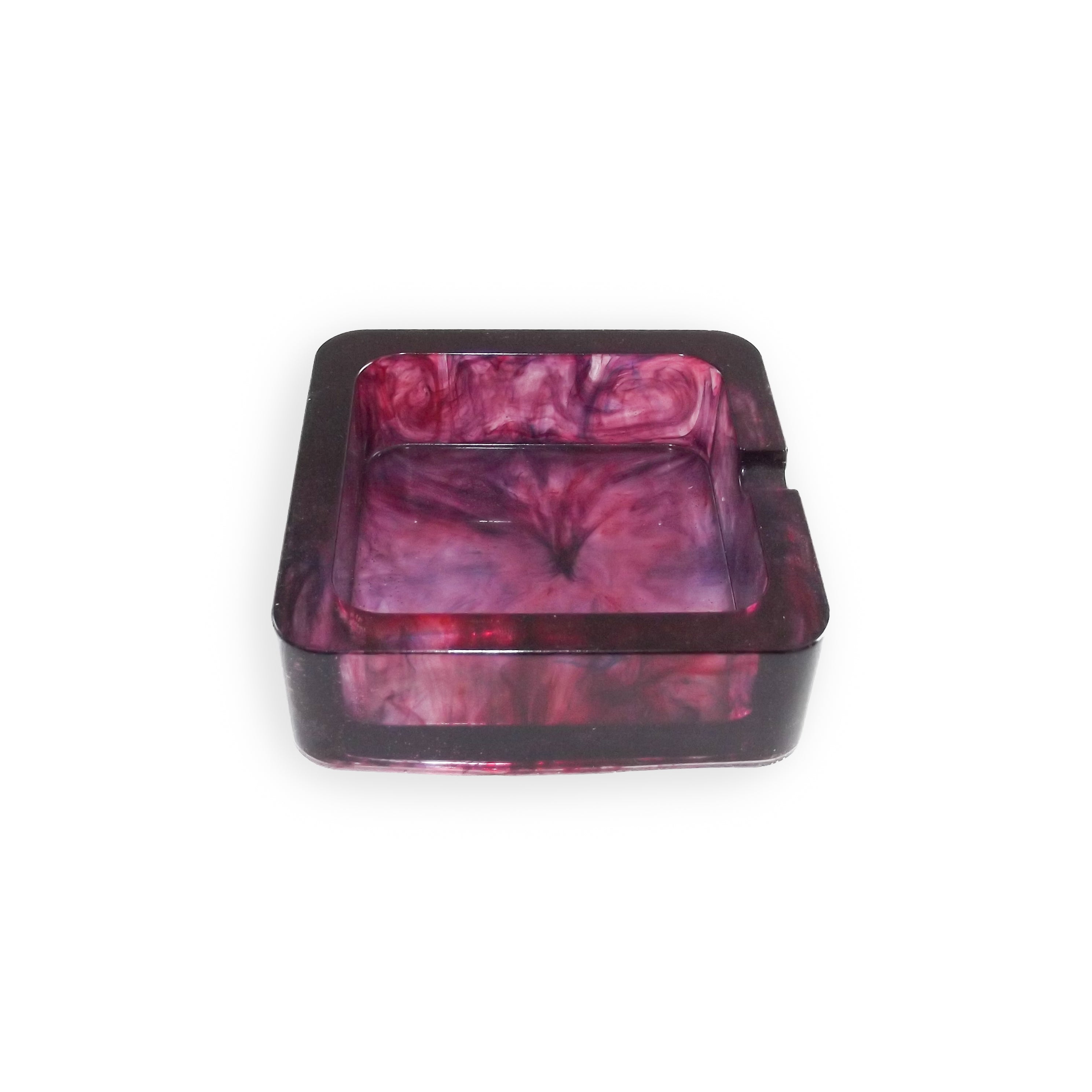 Image of a red and blue CanEmpire resin ashtray from CanArt collection. This handcrafted piece made of eco-friendly resin offers heat protection as well as unmatched style & durability.